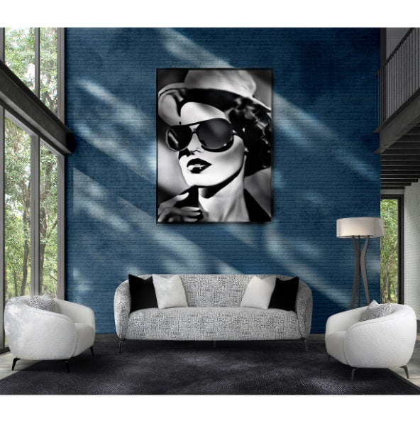 AICO Furniture Noir Sofa Cookie in Black Nickel - Visions in Furniture (La Mirada, CA)