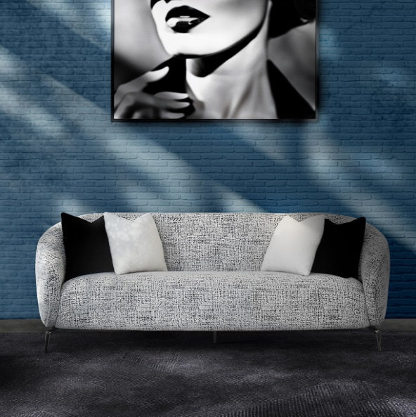 AICO Furniture Noir Sofa Cookie in Black Nickel - Visions in Furniture (La Mirada, CA)