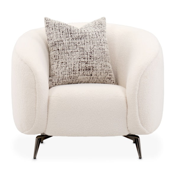 AICO Furniture Noir Chair Marshmallow in Black Nickel - Visions in Furniture (La Mirada, CA)
