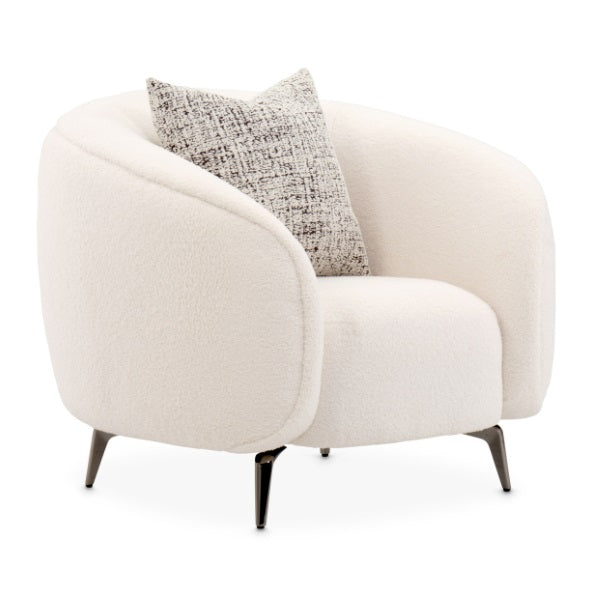 AICO Furniture Noir Chair Marshmallow in Black Nickel - Visions in Furniture (La Mirada, CA)