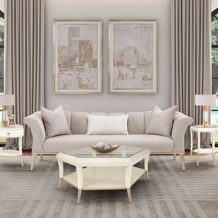 AICO Yvette Sofa in Porcini Medium Champagne - Visions in Furniture (La Mirada, CA)