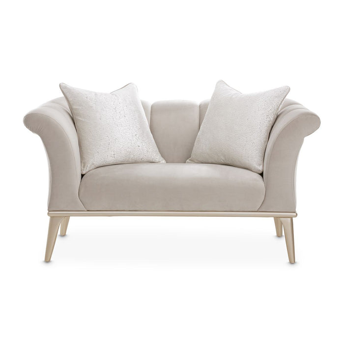 AICO Yvette Chair and A Half in Porcini Medium Champagne - Visions in Furniture (La Mirada, CA)