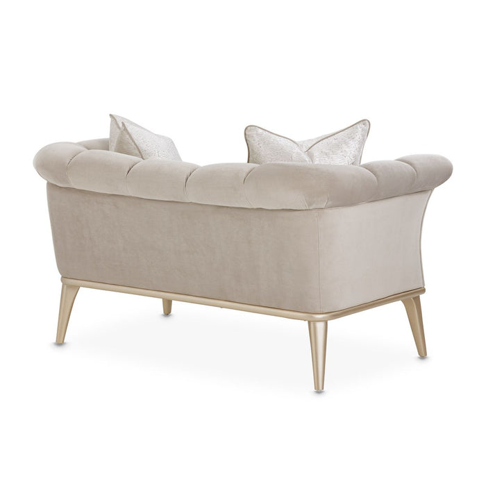 AICO Yvette Chair and A Half in Porcini Medium Champagne - Visions in Furniture (La Mirada, CA)
