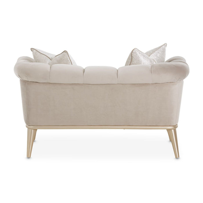 AICO Yvette Chair and A Half in Porcini Medium Champagne - Visions in Furniture (La Mirada, CA)