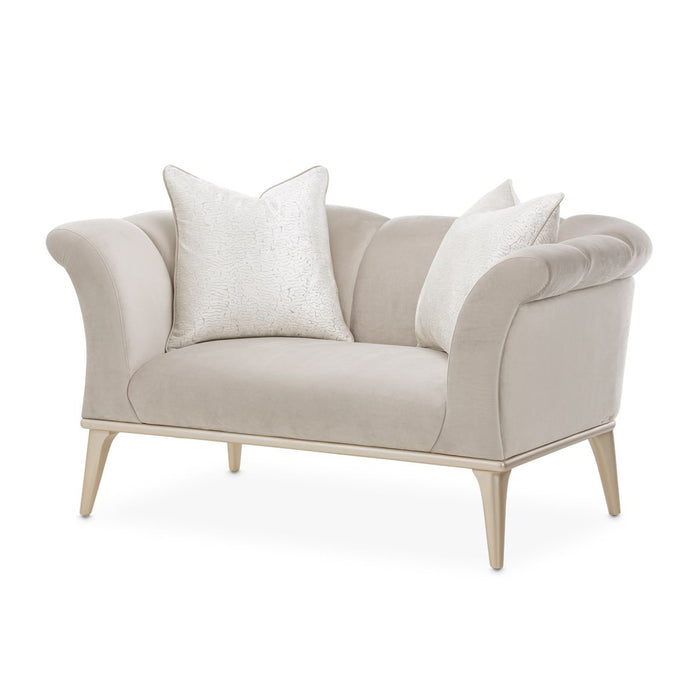 AICO Yvette Chair and A Half in Porcini Medium Champagne - Visions in Furniture (La Mirada, CA)