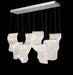 AICO Furniture Lighting Sheer Waves 8 Light Rectangular LED Chandelier with Gold Accent/Chrome - Visions in Furniture (La Mirada, CA)