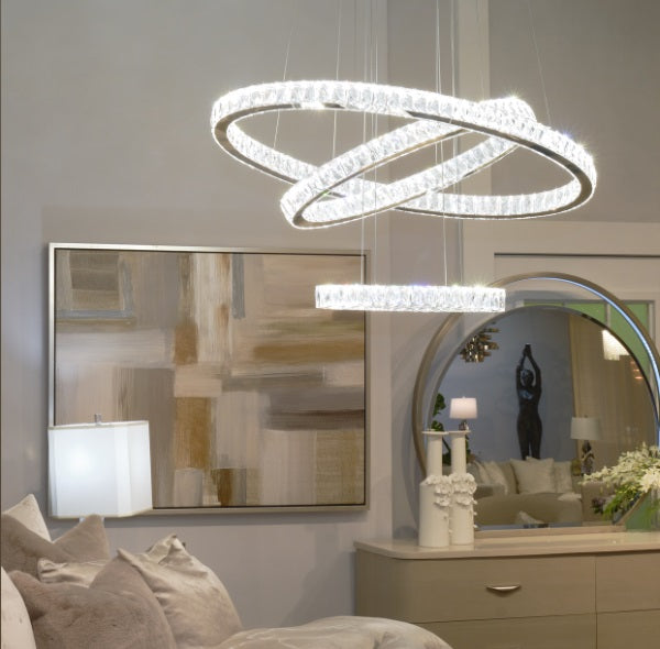 AICO Furniture Lighting Large Asteroids LED Chandelier - Visions in Furniture (La Mirada, CA)