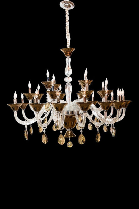 Aico Lighting Rundale 28 Light Chandelier in Clear and Chrome - Visions in Furniture (La Mirada, CA)