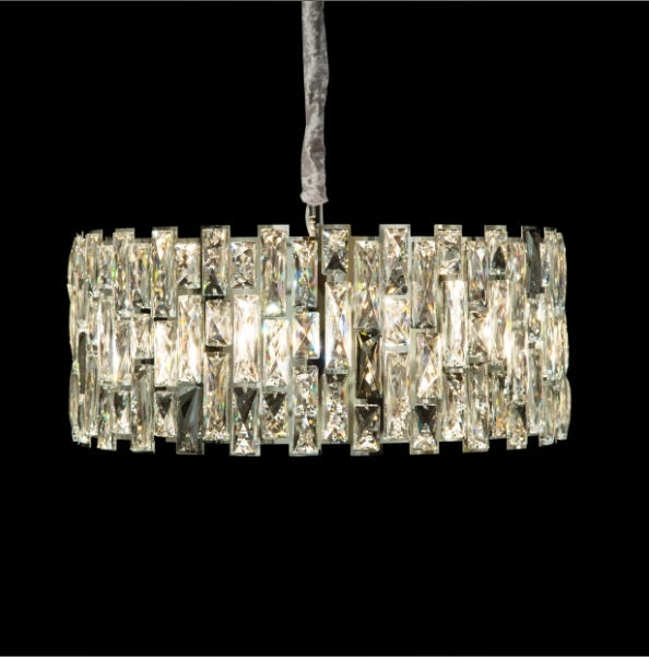AICO Furniture Lighting Baguette 8 Light Chandelier in Clear - Visions in Furniture (La Mirada, CA)