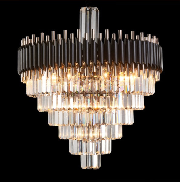 AICO Furniture Lighting Symphony Round 24 Light Chandelier in Clear - Visions in Furniture (La Mirada, CA)