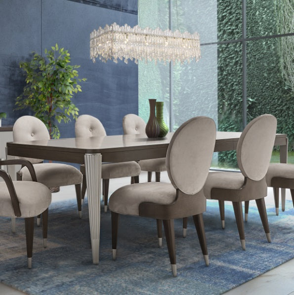 AICO Furniture Lighting Royal Crown Rectangular 12 Light Chandelier in Clear - Visions in Furniture (La Mirada, CA)