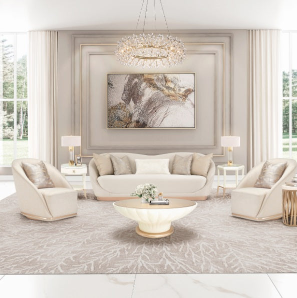AICO Furniture Lighting Bouquet 12 Light Oblong Chandelier in Gold - Visions in Furniture (La Mirada, CA)