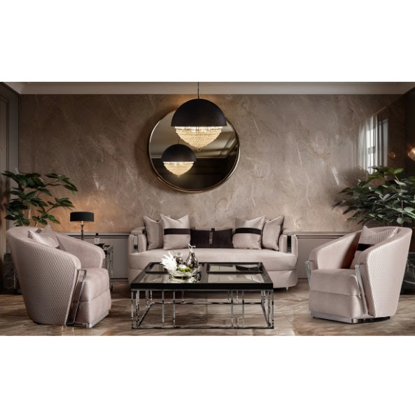 AICO Furniture Lighting Eclipse LED Light Chandelier with Black Dome in Clear - Visions in Furniture (La Mirada, CA)