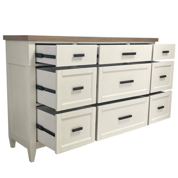 Parker House Americana Modern Bedroom Queen Platform Bed 2 Nightstands and Dresser with Mirror