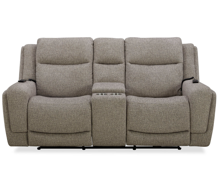 Parker Living Penfield - Frappe Zero Gravity Power Reclining Console Loveseat with Heat Massage and Speaker P3