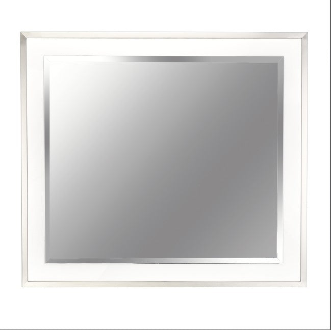 AICO Marquee Wall Mirror in Cloud White - Visions in Furniture (La Mirada, CA)