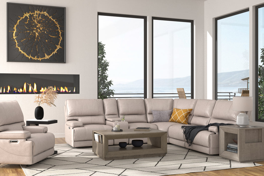 Parker Living Whitman - Verona Linen - Powered By Freemotion 6 Piece Modular Power Reclining Sectional with Power Adjustable Headrests