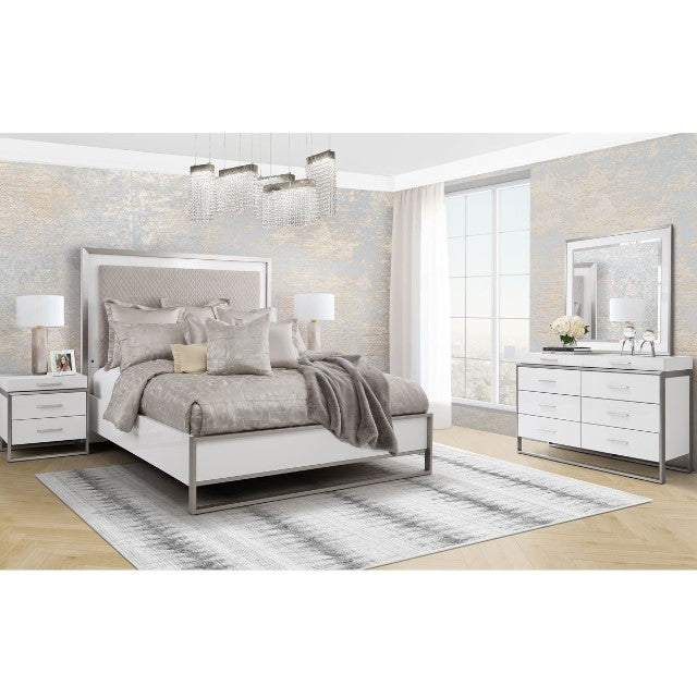 AICO Marquee Wall Mirror in Cloud White - Visions in Furniture (La Mirada, CA)