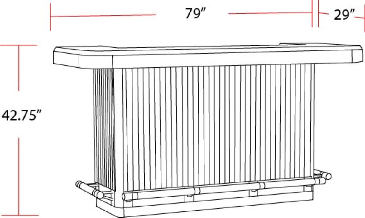 Parker House Escape - Dining 78" Bar with 2 upholstered swivel barstools