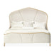 AICO Malibu Crest Queen Curved Panel Bed in Chardonnay - Visions in Furniture (La Mirada, CA)