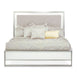AICO Marquee Cal King Panel Bed in Cloud White - Visions in Furniture (La Mirada, CA)