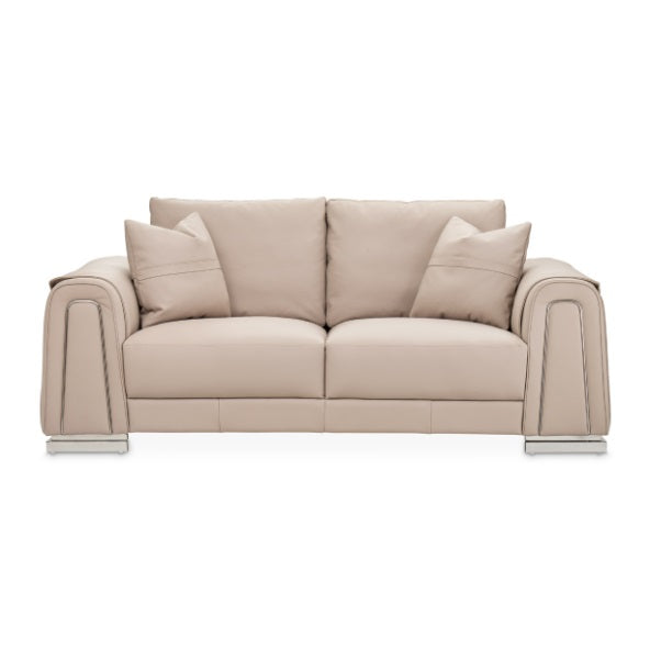 AICO Furniture Mia Bella Bergamo Loveseat in Stainless Steel - Visions in Furniture (La Mirada, CA)