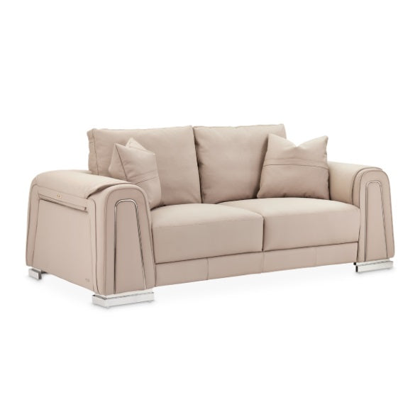 AICO Furniture Mia Bella Bergamo Loveseat in Stainless Steel - Visions in Furniture (La Mirada, CA)
