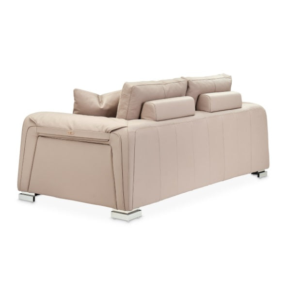 AICO Furniture Mia Bella Bergamo Loveseat in Stainless Steel - Visions in Furniture (La Mirada, CA)