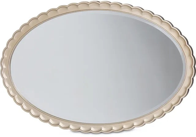 AICO Malibu Crest Oval Wall Mirror in Chardonnay - Visions in Furniture (La Mirada, CA)