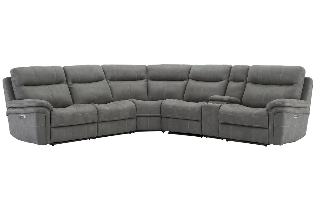 Parker Living Mason - Carbon 6 Piece Modular Power Reclining Sectional with Power Adjustable Headrests
