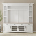 Parker House Americana Modern - Cotton 92 In. TV Console with Hutch Back Panel and LED Lights
