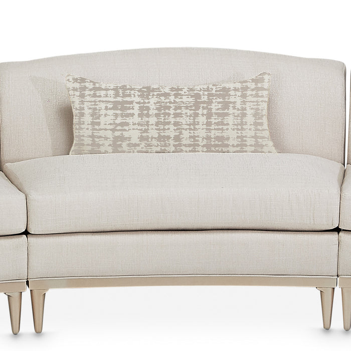 AICO Malibu Crest 3-Piece Sofa Sectional in Pearl Chardonnay - Visions in Furniture (La Mirada, CA)