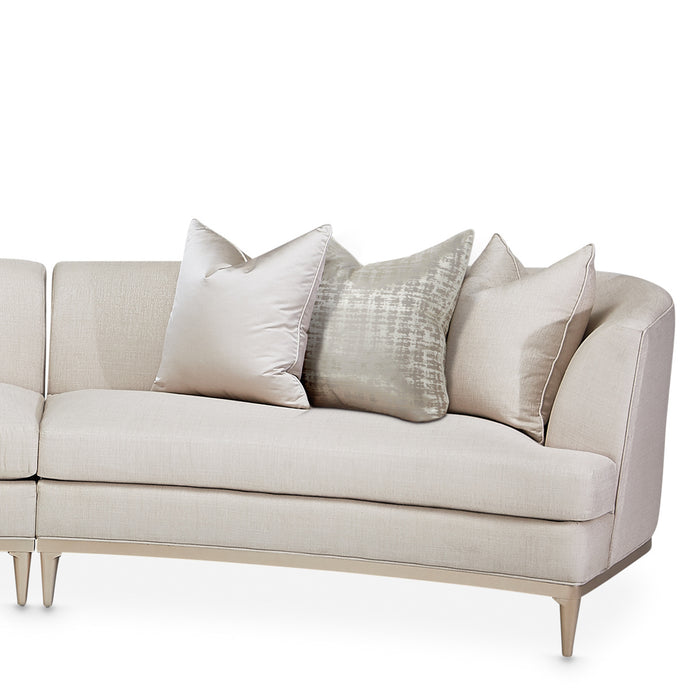 AICO Malibu Crest 3-Piece Sofa Sectional in Pearl Chardonnay - Visions in Furniture (La Mirada, CA)