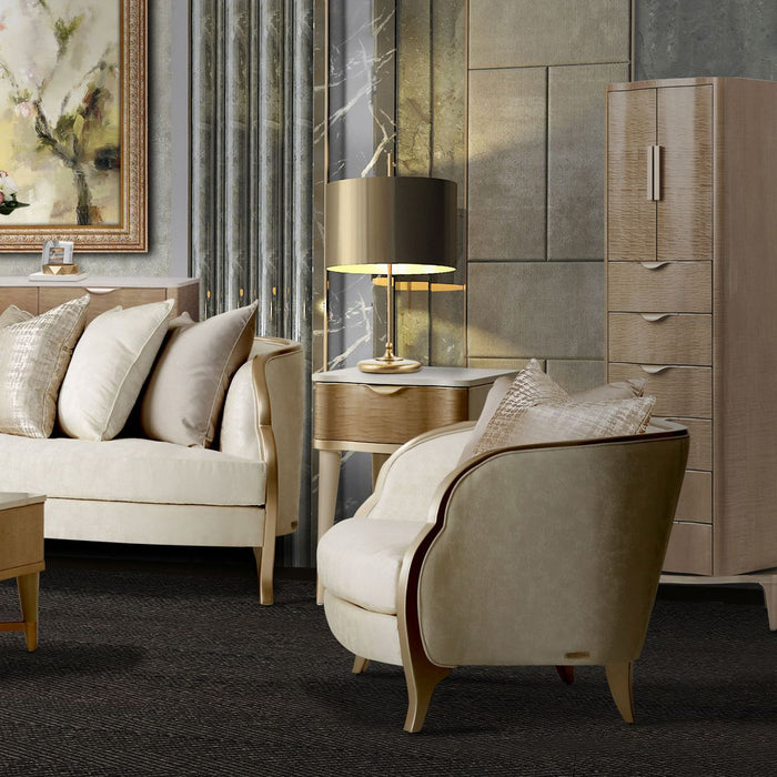 AICO Malibu Crest Chair & A Half in Chardonnay - Visions in Furniture (La Mirada, CA)