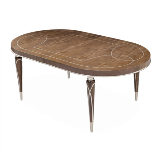 AICO Villa Cherie 4 Leg Oval Dining Table in Hazelnut - Visions in Furniture (La Mirada, CA)
