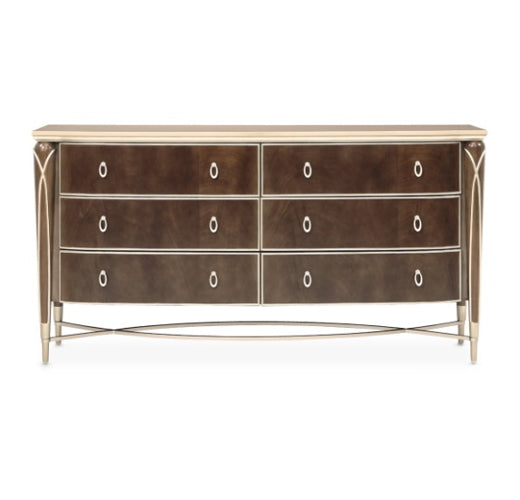 AICO Villa Cherie Dresser in Hazelnut - Visions in Furniture (La Mirada, CA)