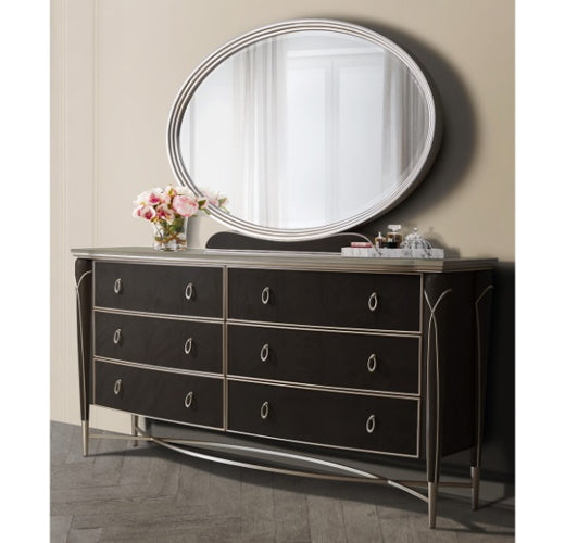 AICO Villa Cherie Dresser Mirror in Hazelnut - Visions in Furniture (La Mirada, CA)