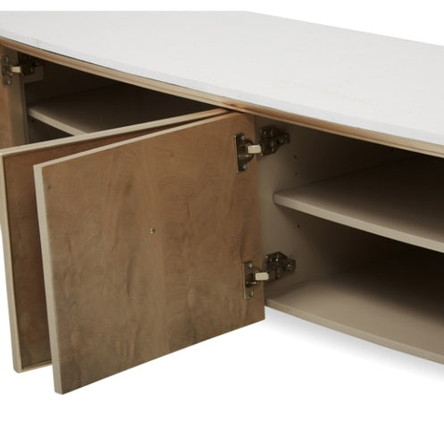 AICO Villa Cherie Media Cabinet in Caramel - Visions in Furniture (La Mirada, CA)
