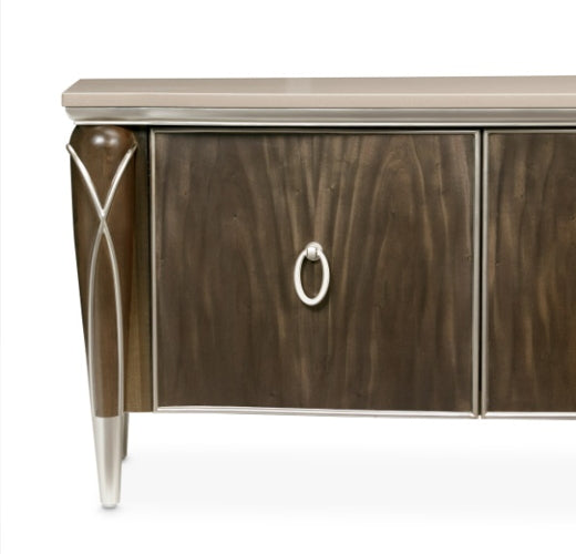 AICO Villa Cherie Media Cabinet in Hazelnut - Visions in Furniture (La Mirada, CA)