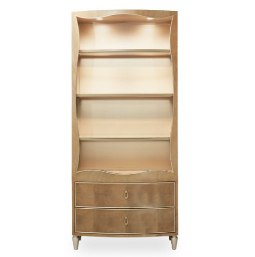 AICO Villa Cherie Bookcase in Caramel - Visions in Furniture (La Mirada, CA)