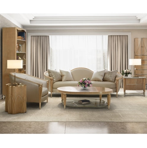 AICO Villa Cherie Chairside Table in Caramel - Visions in Furniture (La Mirada, CA)