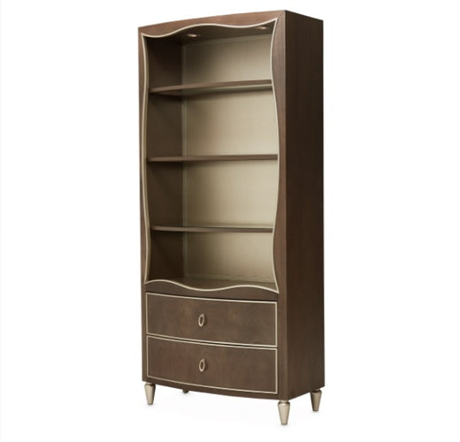 AICO Villa Cherie Bookcase in Hazelnut - Visions in Furniture (La Mirada, CA)