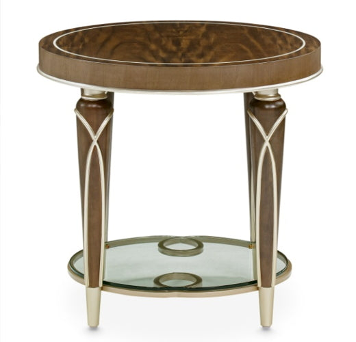 AICO Villa Cherie End Table in Hazelnut - Visions in Furniture (La Mirada, CA)