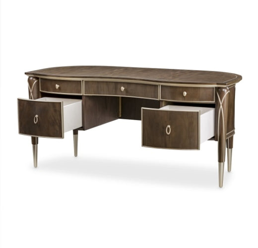 AICO Villa Cherie Desk in Hazelnut - Visions in Furniture (La Mirada, CA)