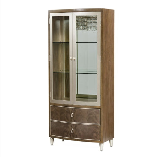 AICO Villa Cherie Display Cabinet in Hazelnut - Visions in Furniture (La Mirada, CA)