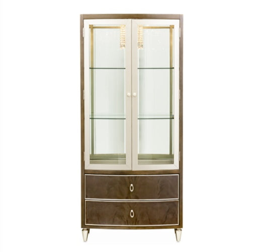 AICO Villa Cherie Display Cabinet in Hazelnut - Visions in Furniture (La Mirada, CA)