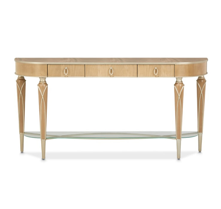 AICO Villa Cherie Console Table in Caramel - Visions in Furniture (La Mirada, CA)