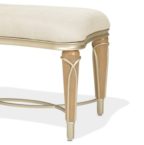 AICO Villa Cherie Ottoman in Caramel - Visions in Furniture (La Mirada, CA)