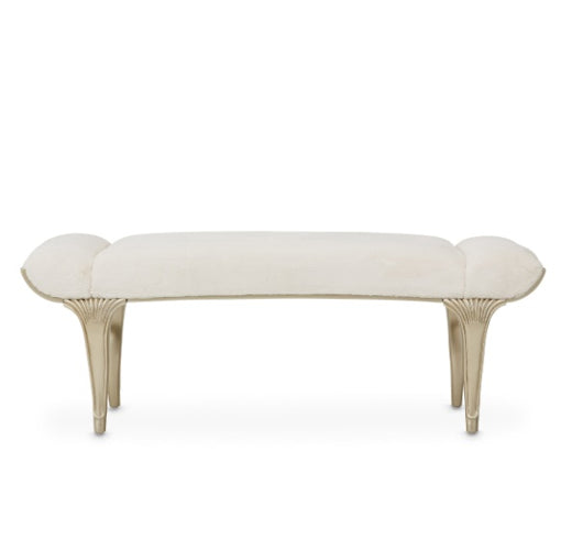 AICO Villa Cherie Tufted Bed Bench in Hazelnut - Visions in Furniture (La Mirada, CA)