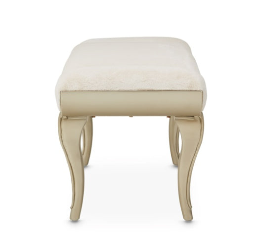 AICO Villa Cherie Tufted Bed Bench in Hazelnut - Visions in Furniture (La Mirada, CA)